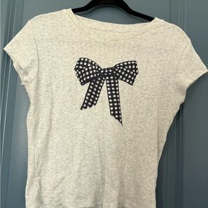 Women's Short Sleeve Top with Bow Design